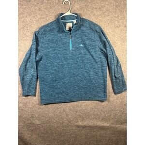 Tommy Bahama Men's 1/4 Zip Pullover Long‎ Sleeve Teal Heathered